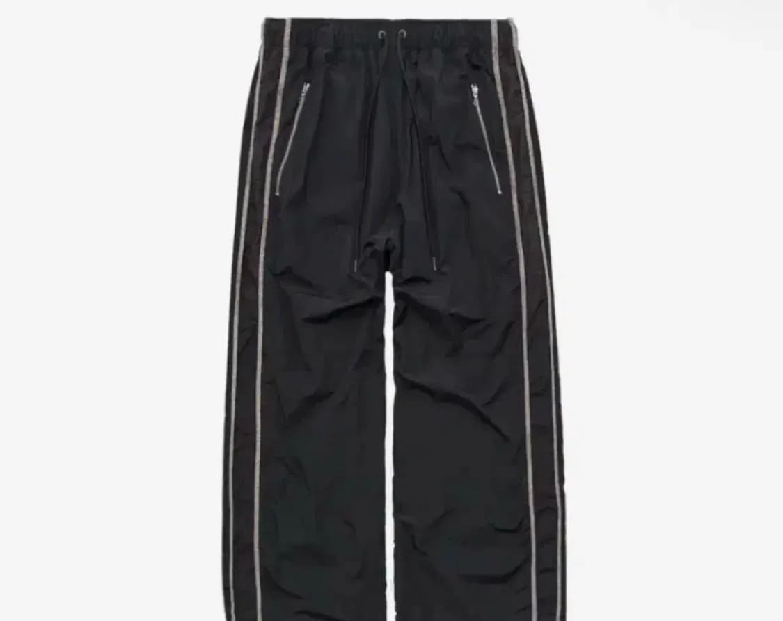 3) 폴리테루 1011 나일론 트랙 팬츠 플로럴 파이프드 블랙 상품이미지1