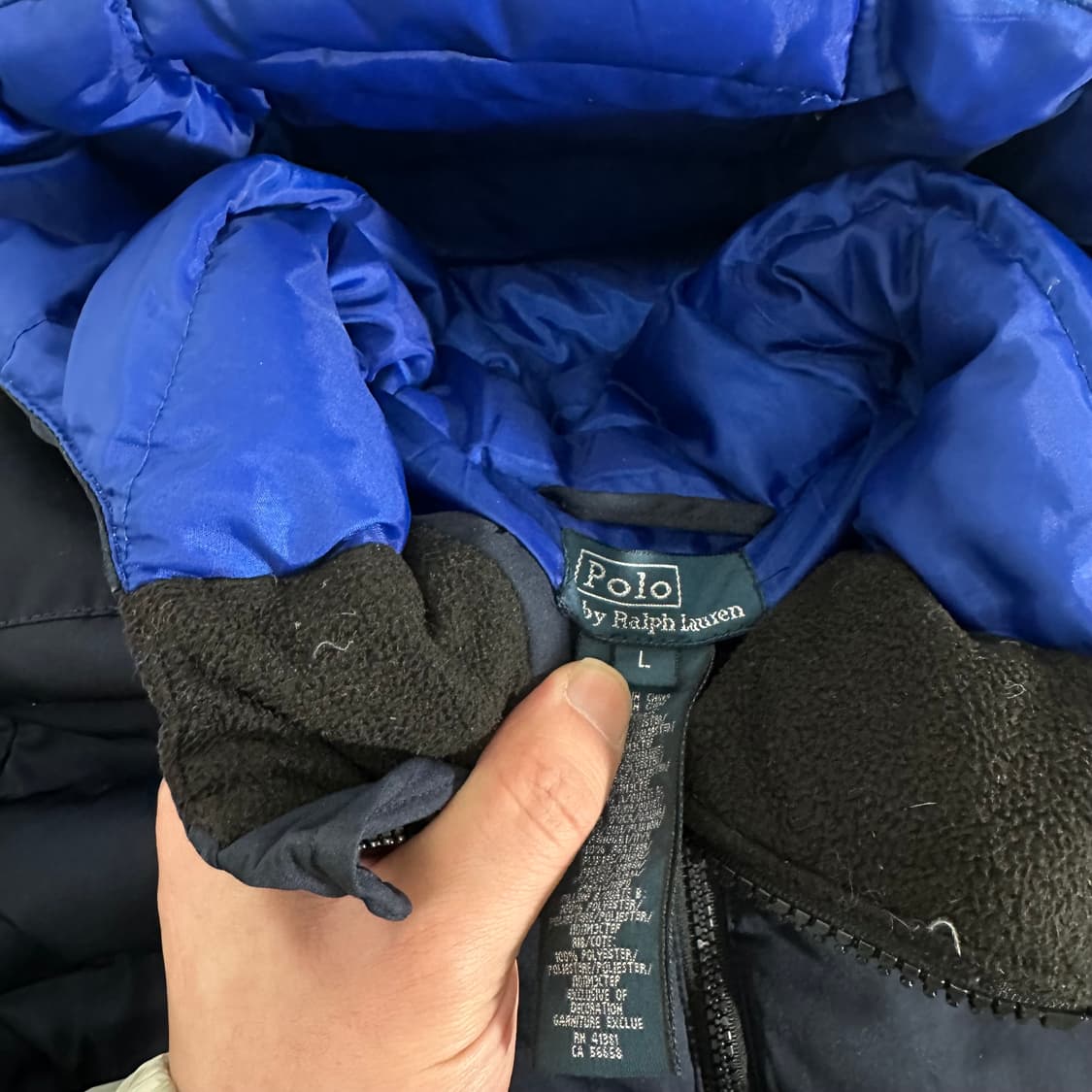 우먼L 폴로 랄프로렌 네이비 빅포니 덕다운 패딩 상품이미지5