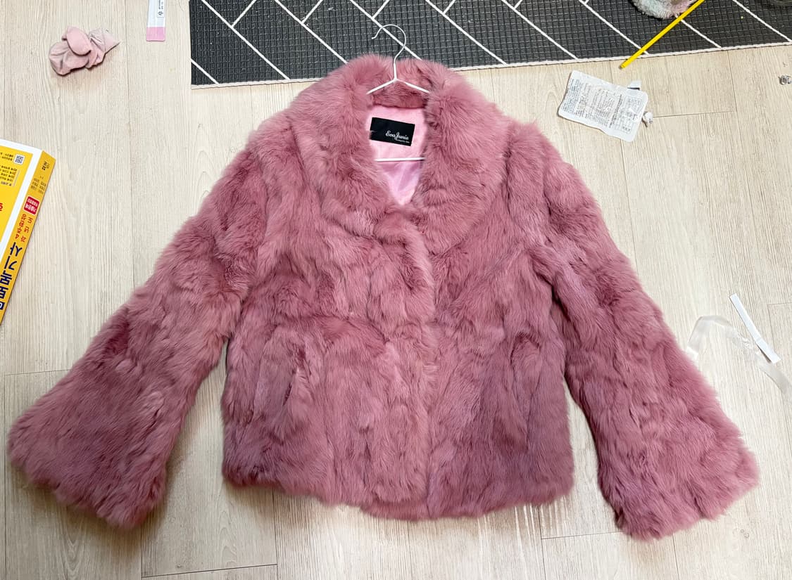 토끼 퍼자켓 핑크 아케호무 샵502 큐빈  상품이미지1