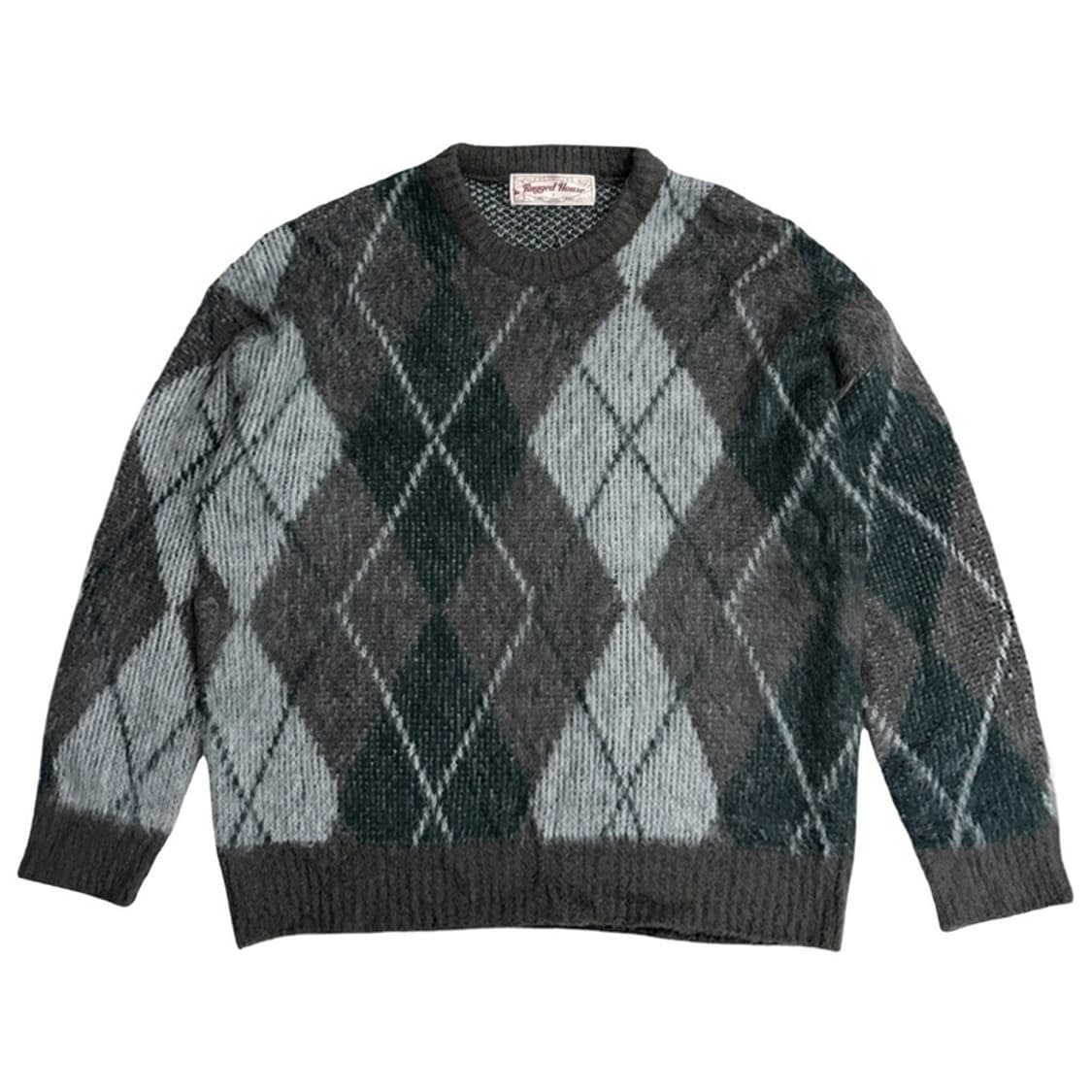 RUGGED HOUSE 브람스 아가일 헤어리 울 니트 그린 1 상품이미지1