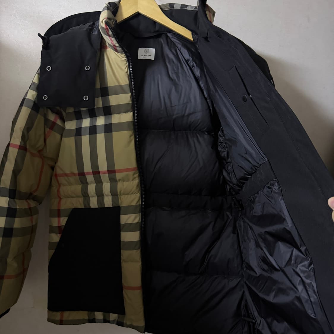 버버리 노바체크 디태처블 후드 체크 리사이클 패딩 S (66-77) 상품이미지8
