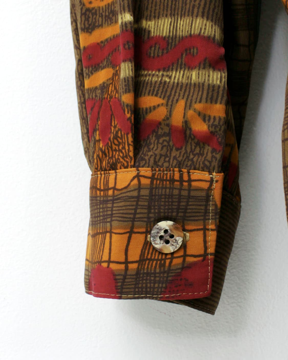 일본 빈티지 에스닉 패턴 차이나 카라 넥 블라우스 상품이미지6