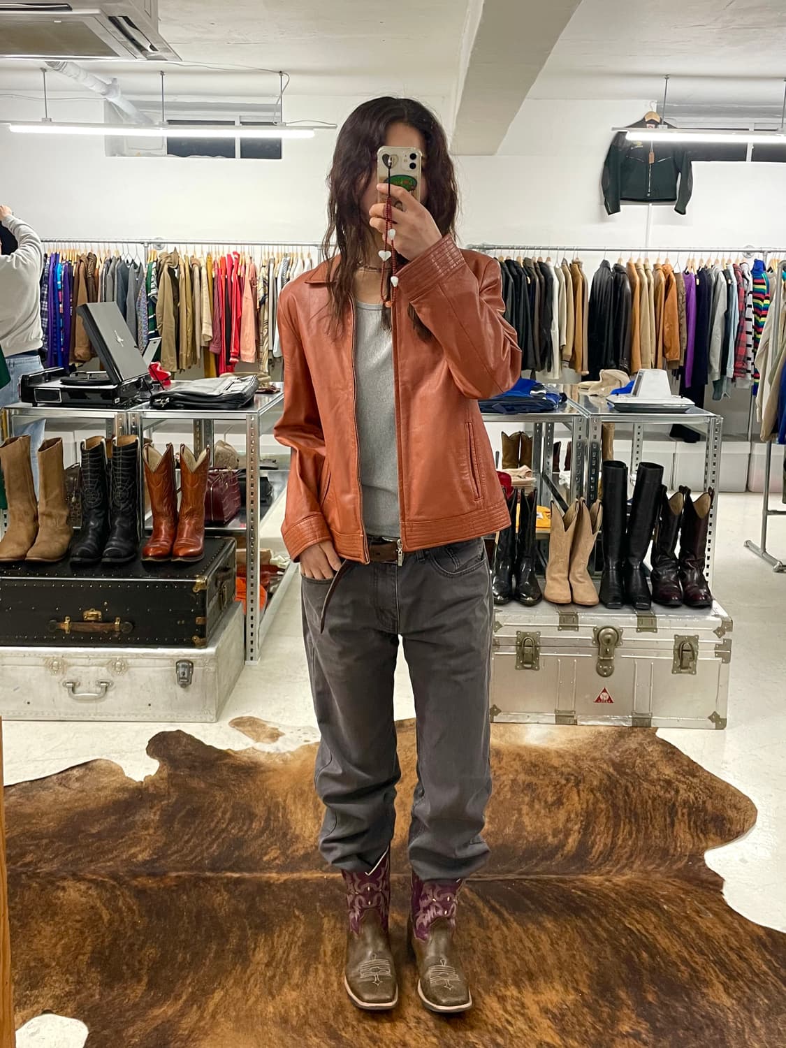 VTG leather jacket 상품이미지2