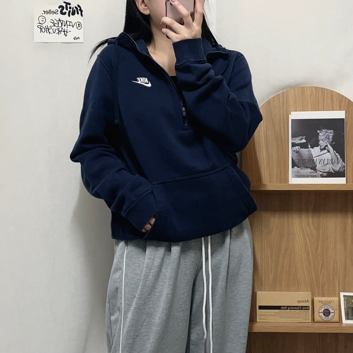 [정품] 나이키 네이비 푸츄라 반집업후드티 [ M ] 상품이미지1