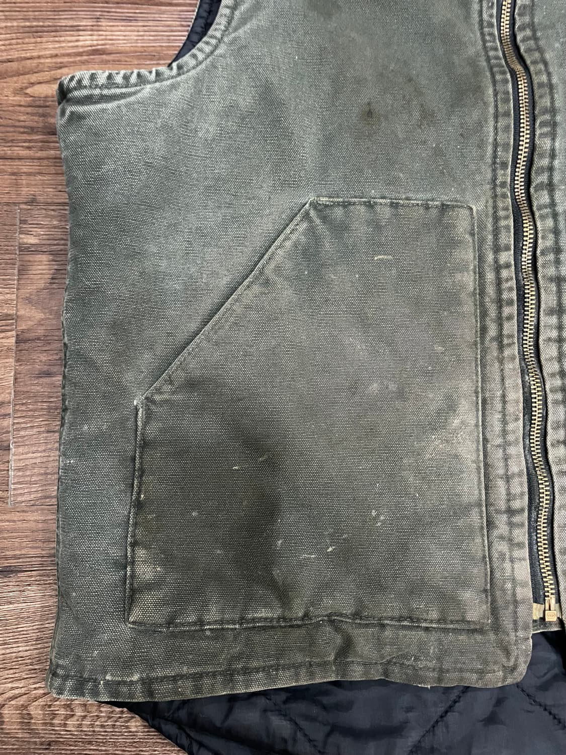 90s 칼하트 모스그린 V02 덕 캔버스 워크 베스트 상품이미지2