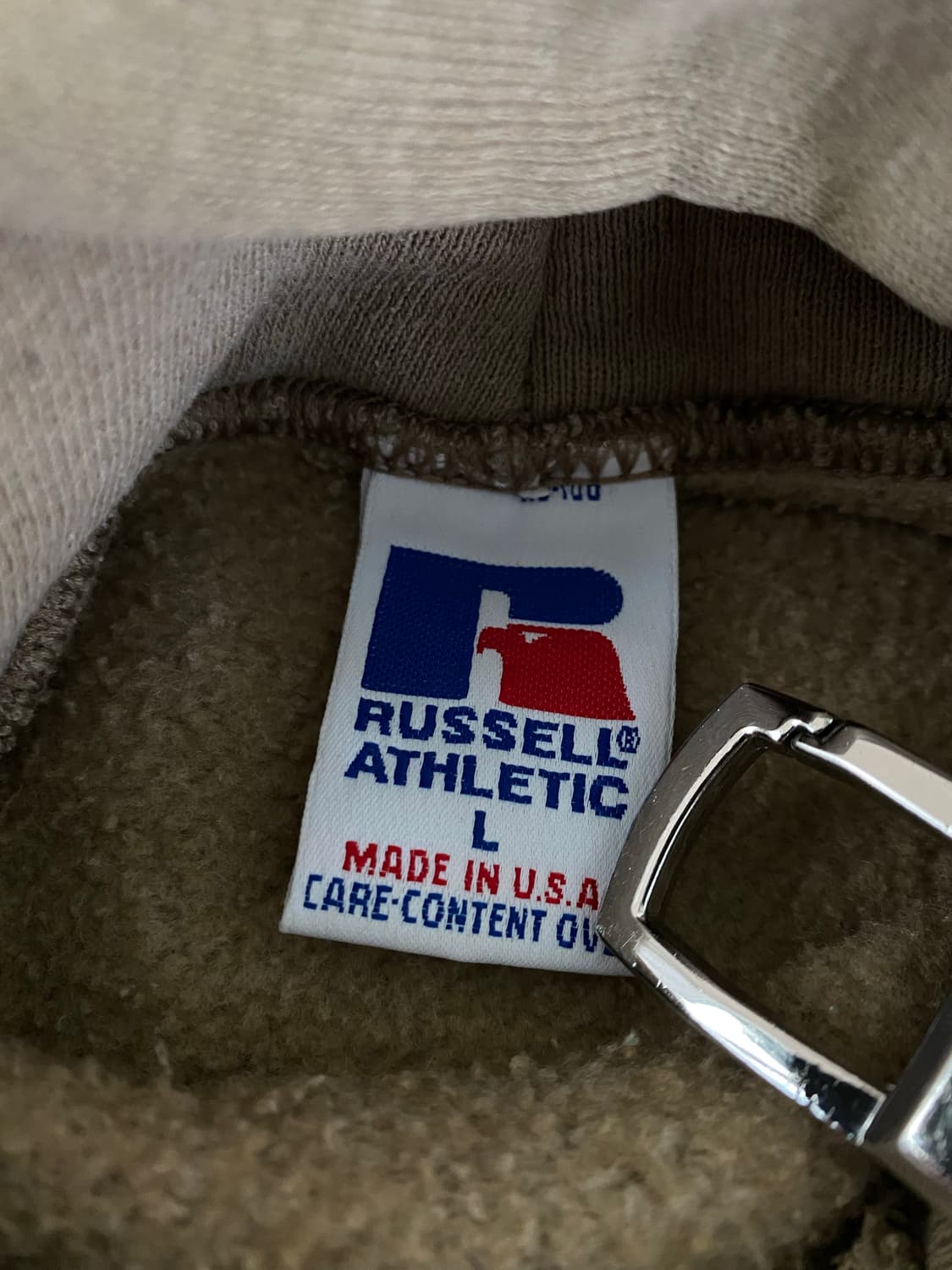 (L) 90s 빈티지 러셀 후드 탄 USA 상품이미지3