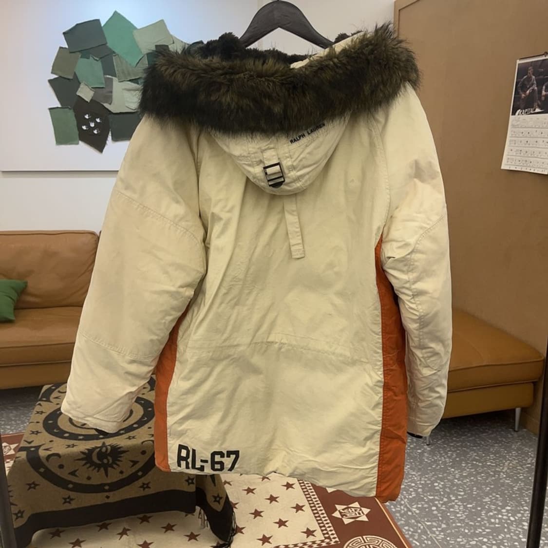 폴로 랄프로렌 RL-67 레트로 털모자 미디 패딩 돕바 M C08683 상품이미지4