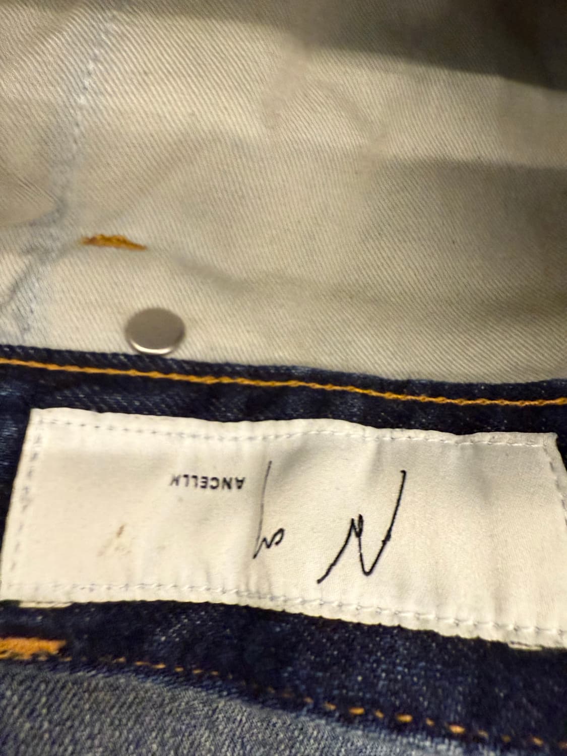 안셀름 aging wide denim pants 3사이즈 진청 상품이미지6