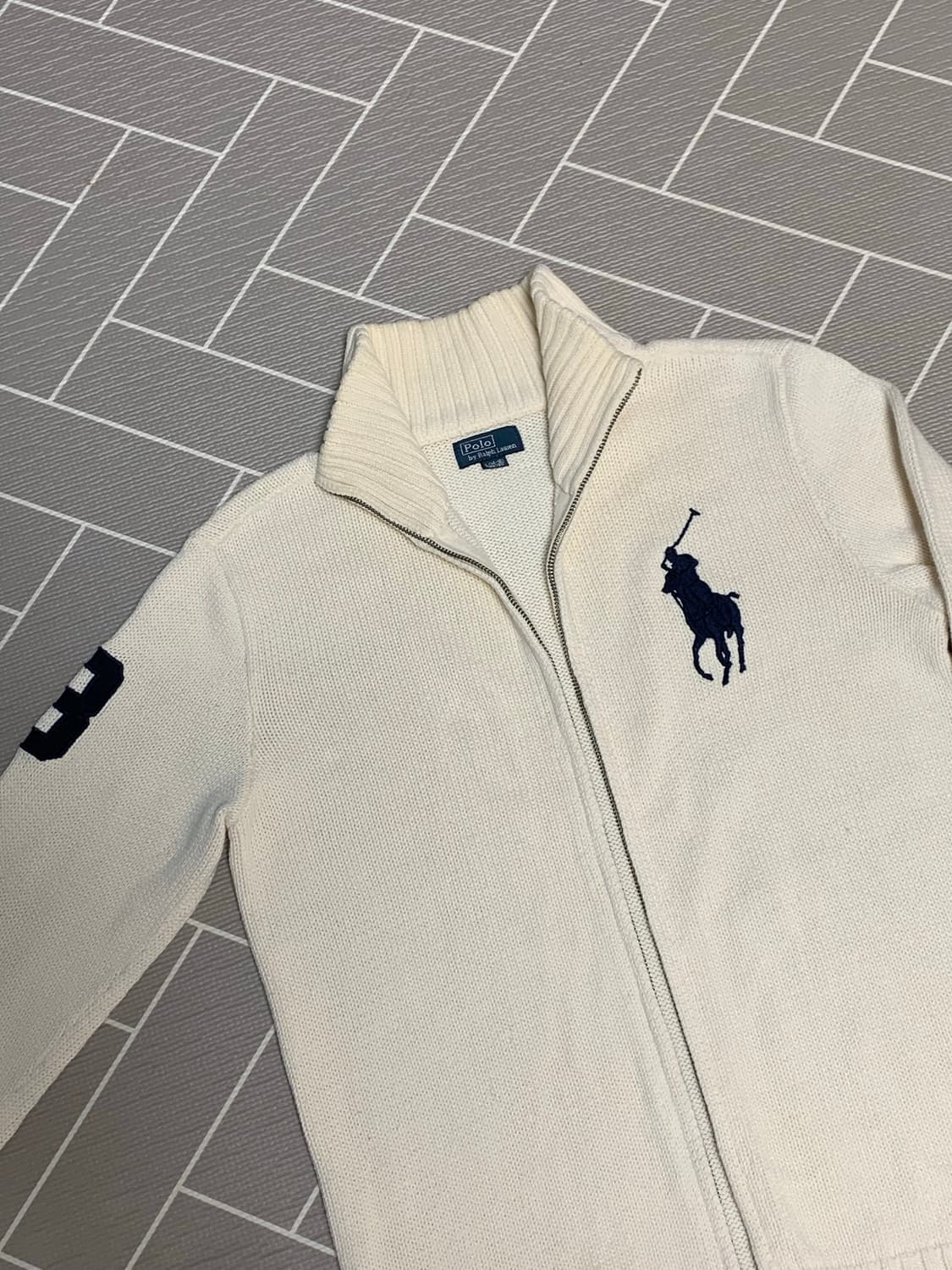 폴로 빅포니 니트집업 아이보리 상품이미지2