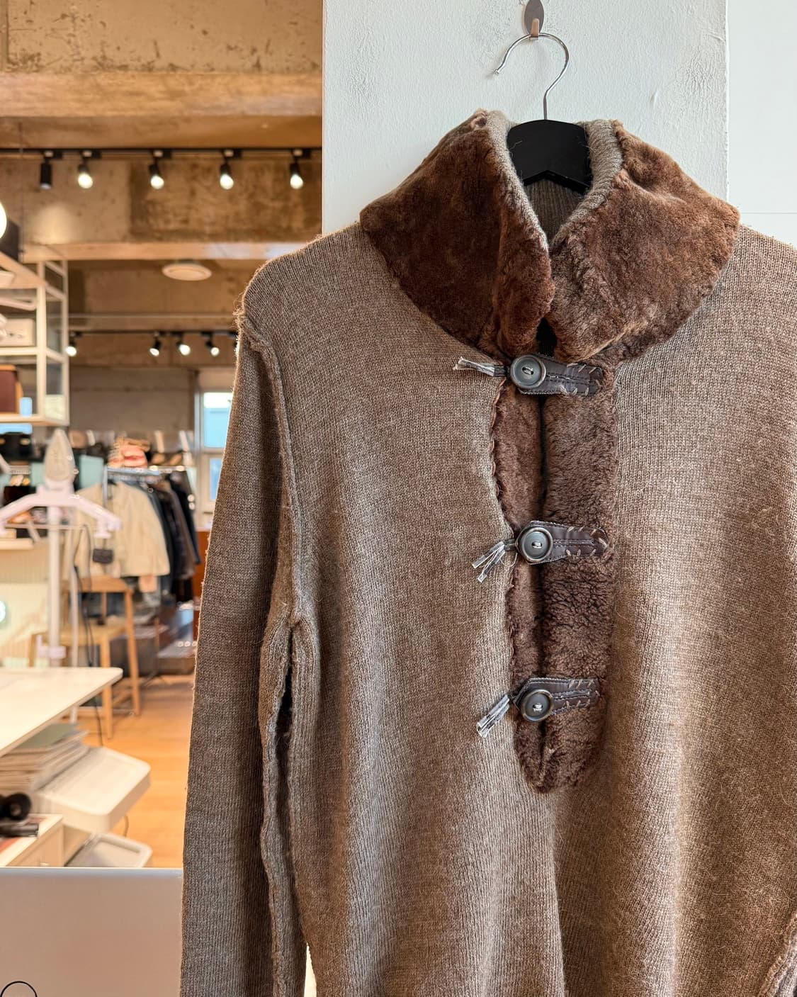 돌체앤가바나 브라운 하프버튼 램스킴 울 니트  상품이미지4