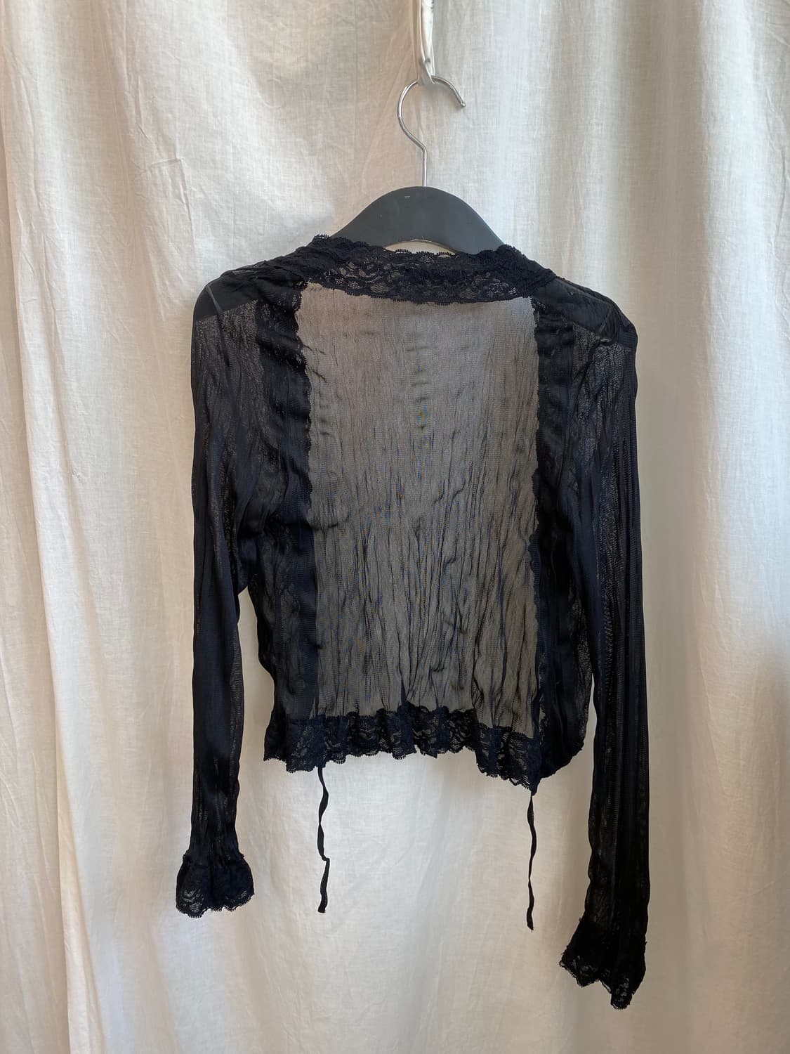 블랙 시스루 가디건(XS) 상품이미지3