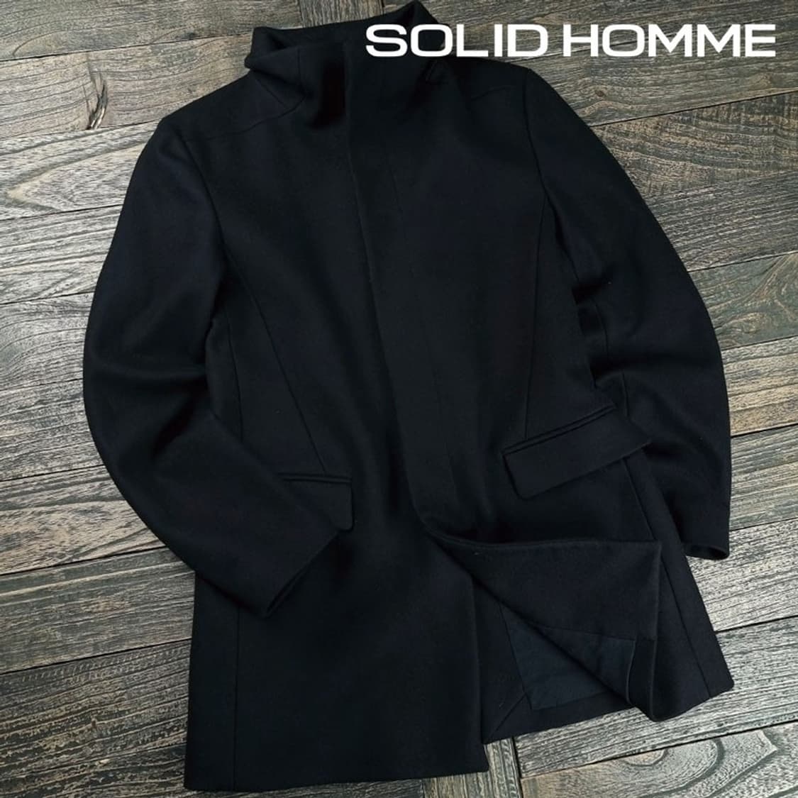 [솔리드옴므] 12 S/S 캐시미어 블랜디드 하이넥 코트 P01566 상품이미지1