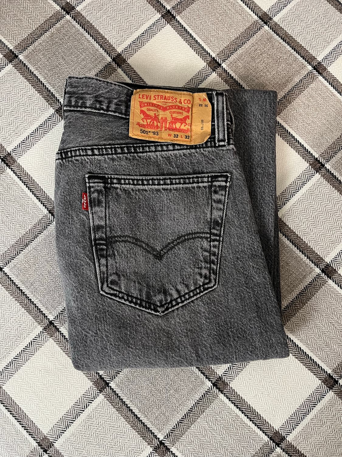 리바이스 501 데님 팬츠 흑청 그레이 상품이미지1