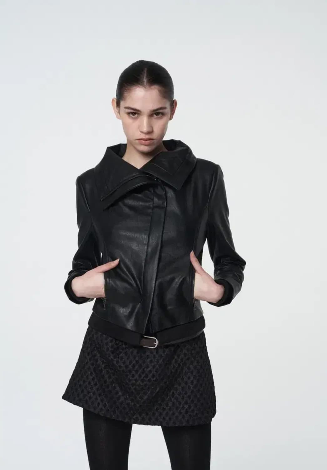 세틀포문 Diagonal leather jacket 레더자켓 상품이미지1