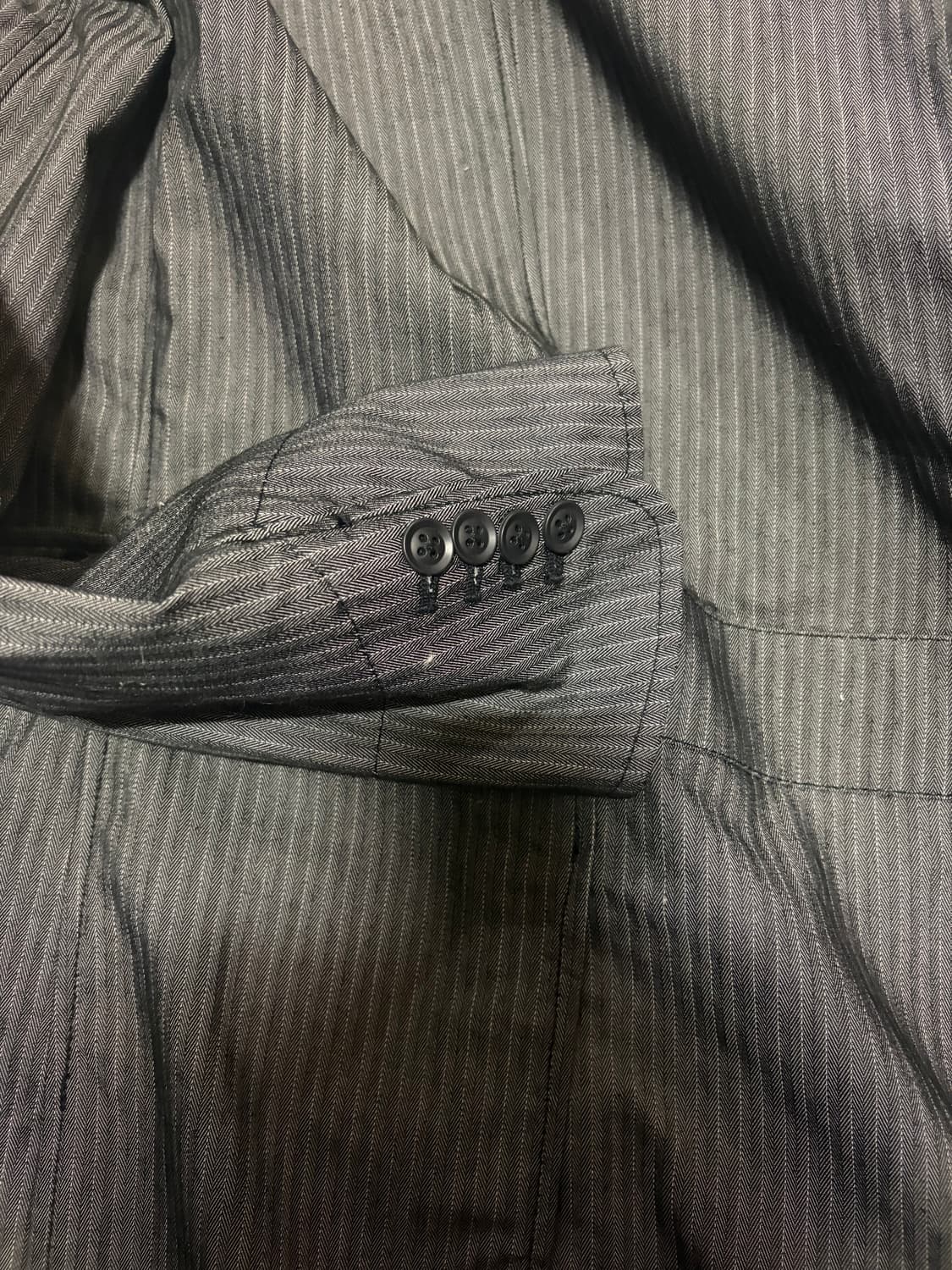 Ofuon 스탠드 카라 스트라이프 자켓 상품이미지8