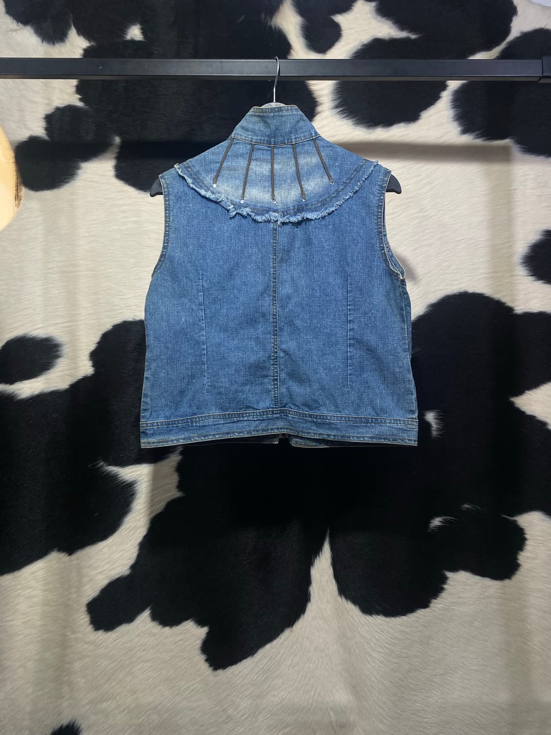Japanese vtg 큐빅 디테일 그런지 데님 베스트 상품이미지6