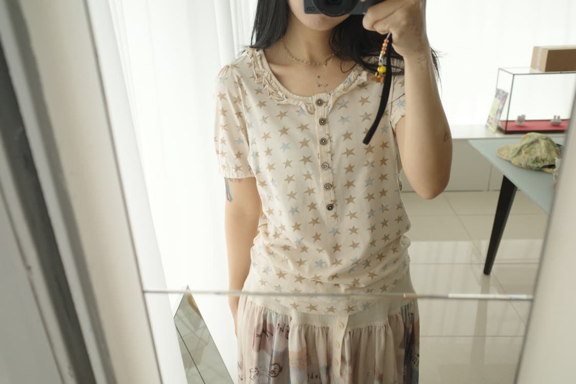 Star puff sleeve top 상품이미지2