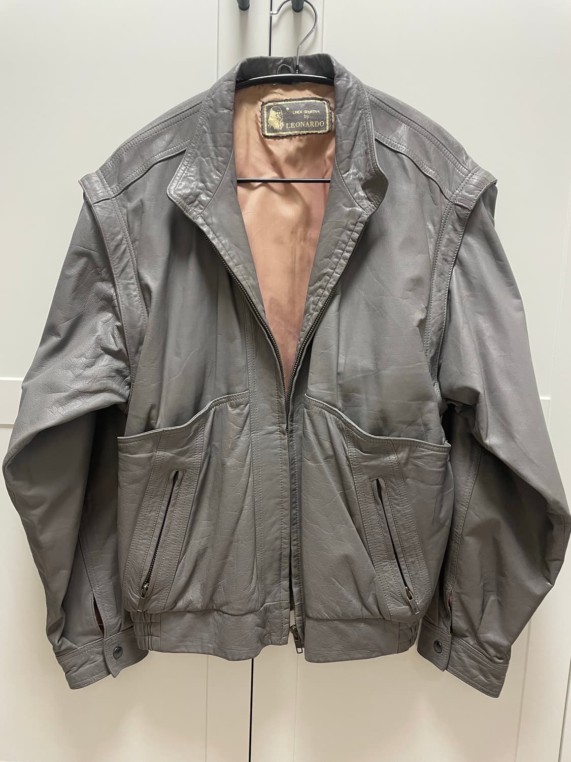 그래이 레더 자켓 상품이미지1