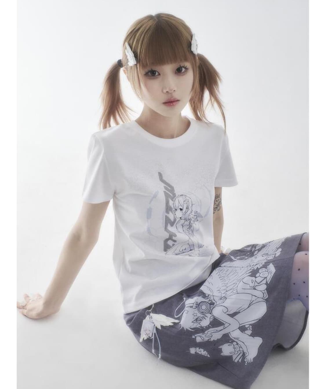 미우키 반팔 Miyu Kiel wing T-shirt White 상품이미지1