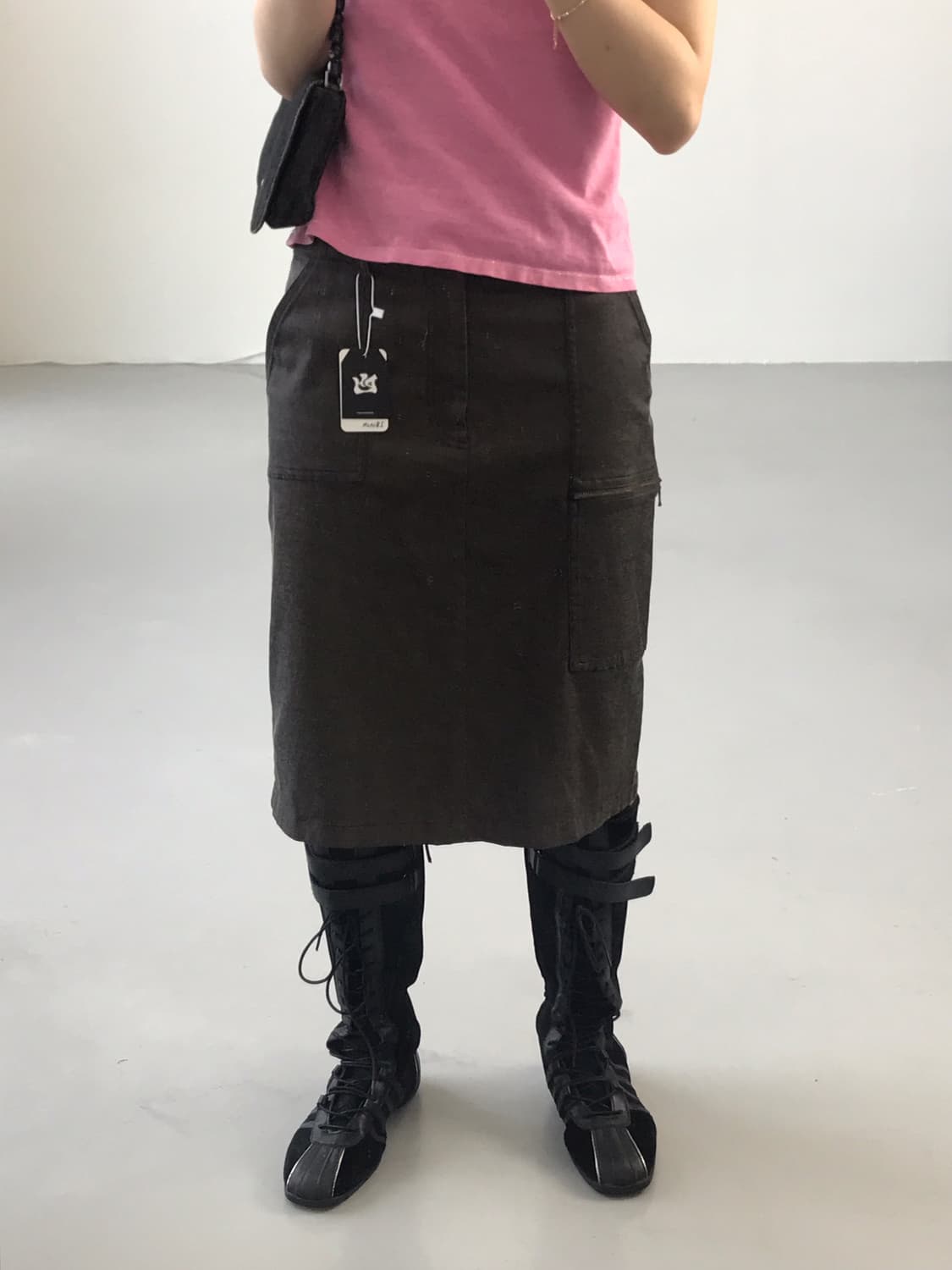 Comme Ca Ism Brown Midi Skirts 상품이미지2