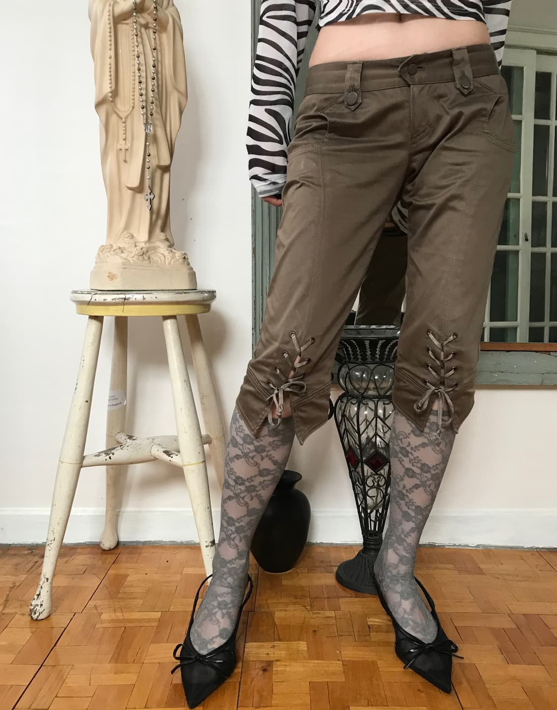 vintage lace up pants (28inch) 상품이미지3