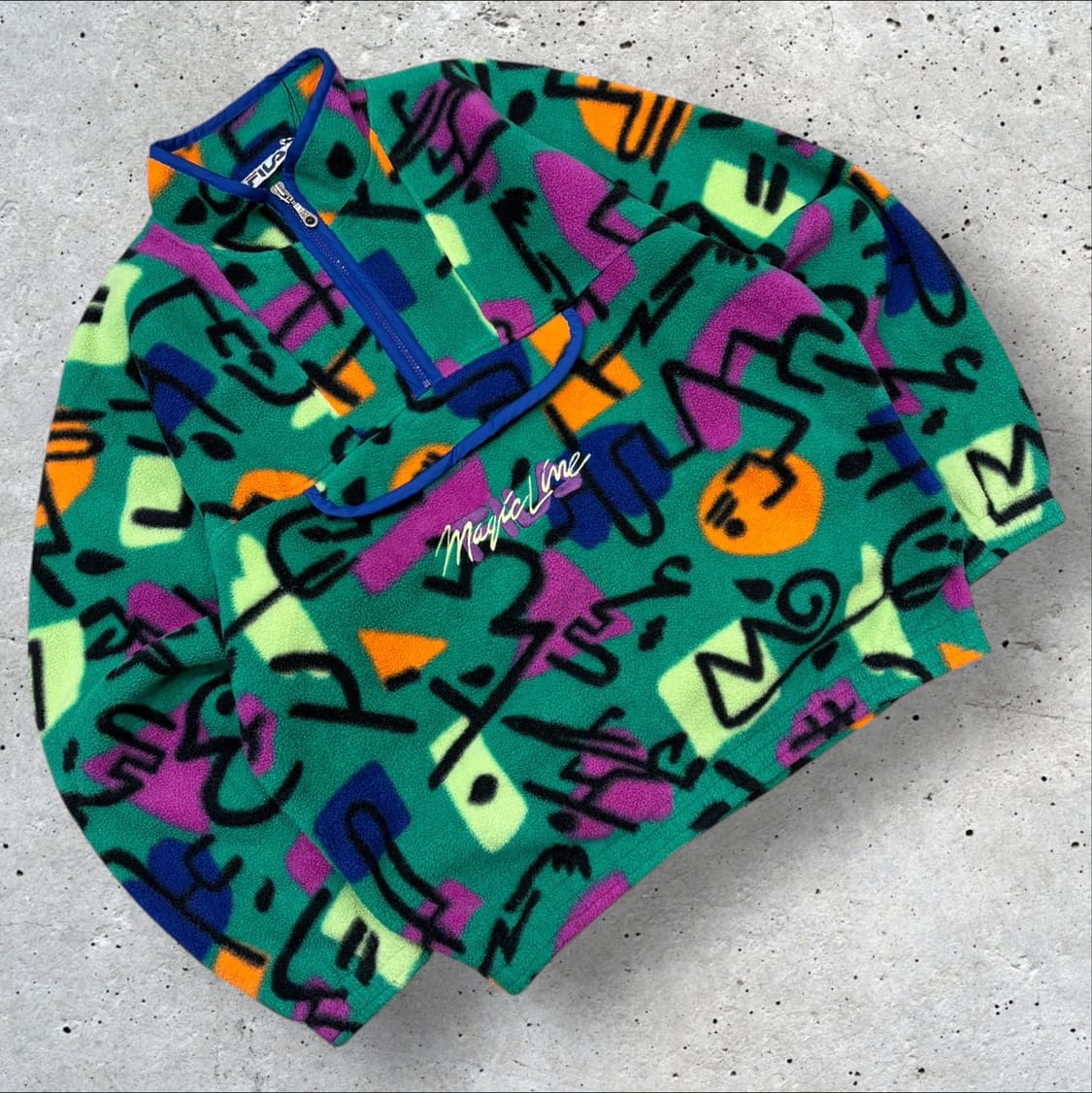 [XL] 90s 휠라 오리지널 빈티지 패턴 플리스 후리스 B718 상품이미지1