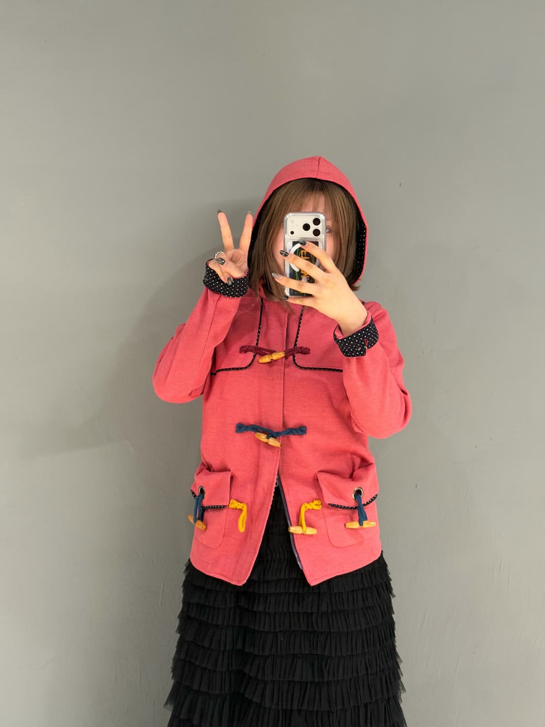 dot point toggle detail hood jacket 상품이미지3