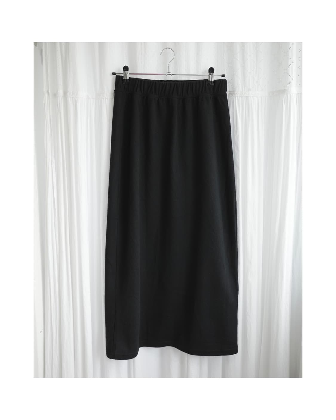 Long black basic skirt 상품이미지2