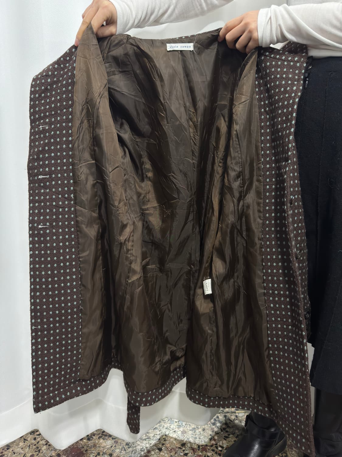 zampa mint choco dot button coat 상품이미지8