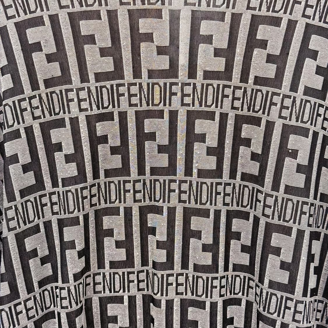 펜디 FF로고 패턴 긴팔 티셔츠 모노 그램 슬림핏 그레이 블랙 상품이미지6