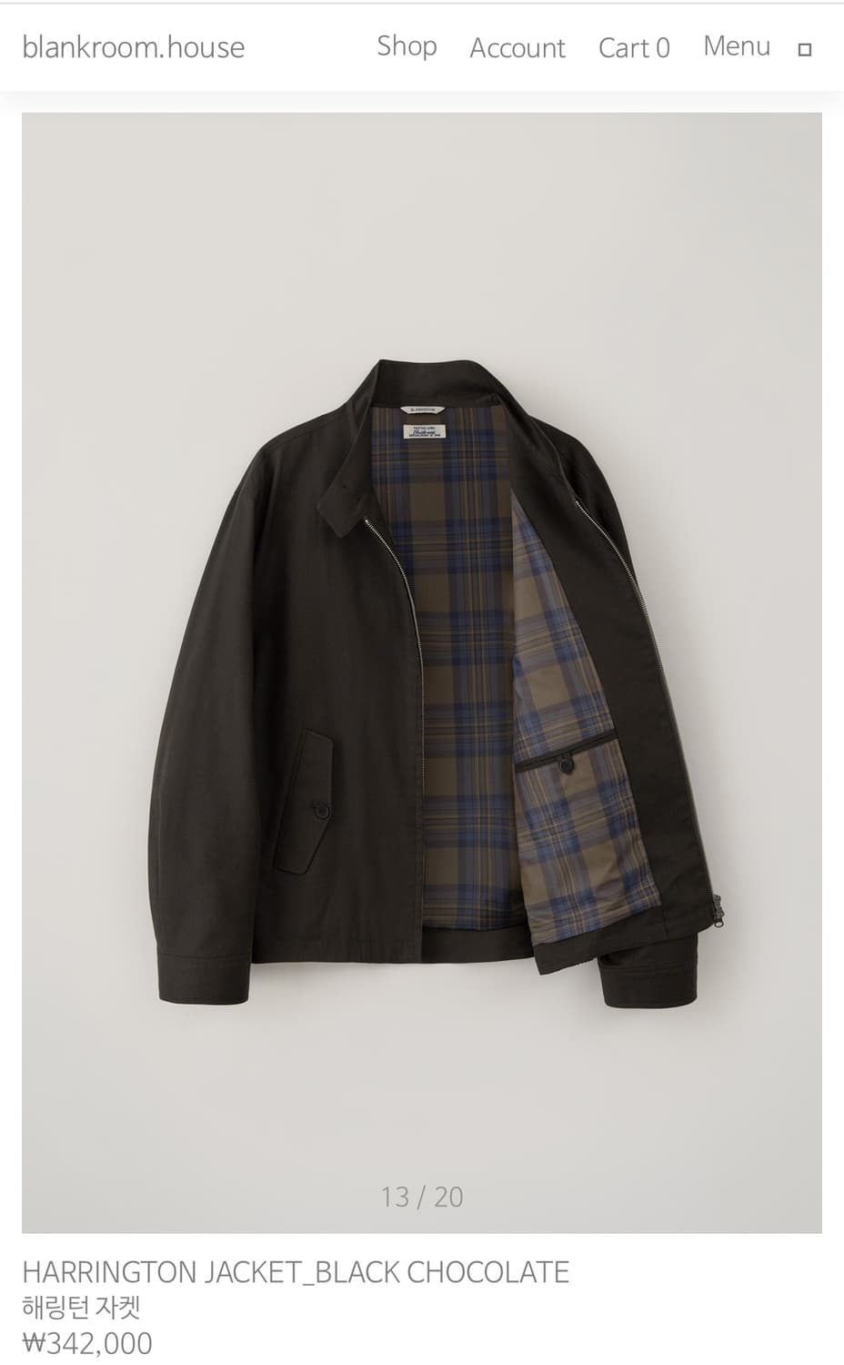 블랭크룸 해링턴 자켓 블랙 초콜릿 2사이즈 상품이미지3