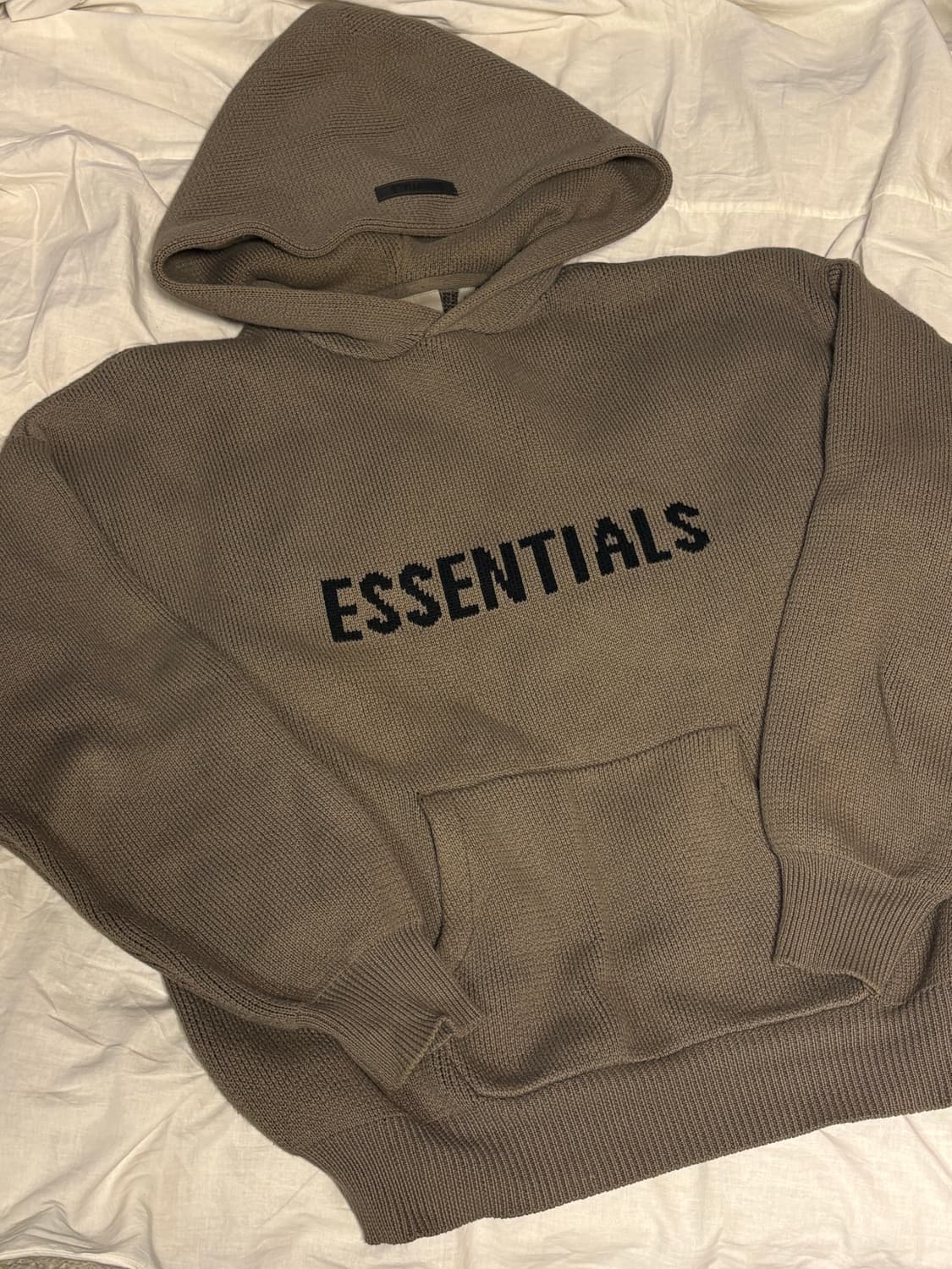 에센셜 니트 후드 탄 급처 상품이미지1