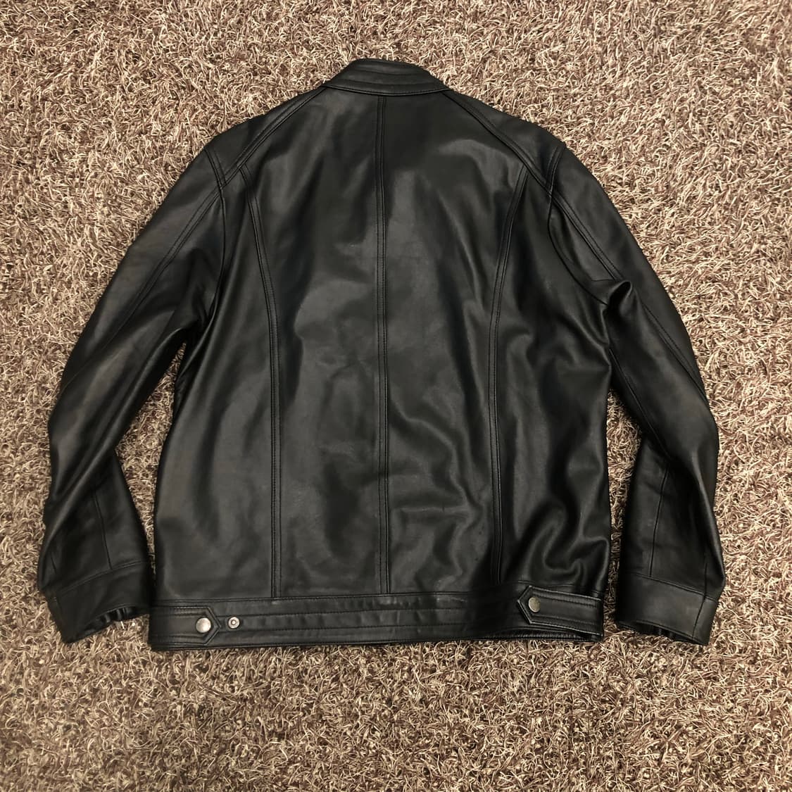 폴리스 양가죽 바이커 레더 가죽 자켓 상품이미지3