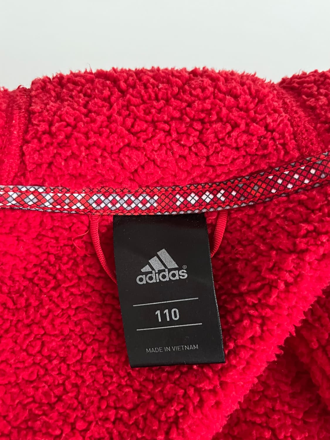 110) 아디다스 플리스 후드 집업 레드 상품이미지4