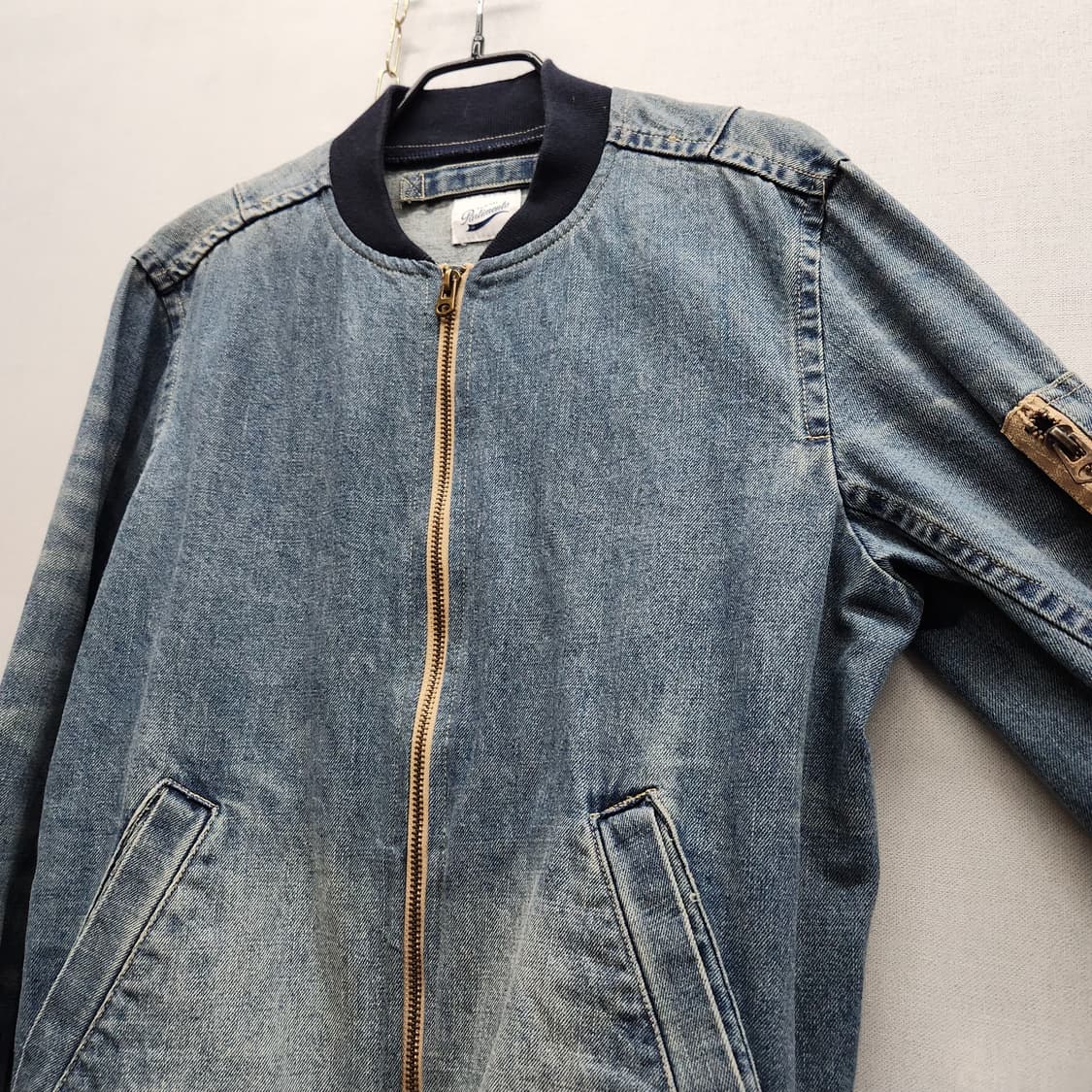파르티멘토 빈티지 디스트로이드 워싱 데님 항공자켓 M(M)남여공용 상품이미지3