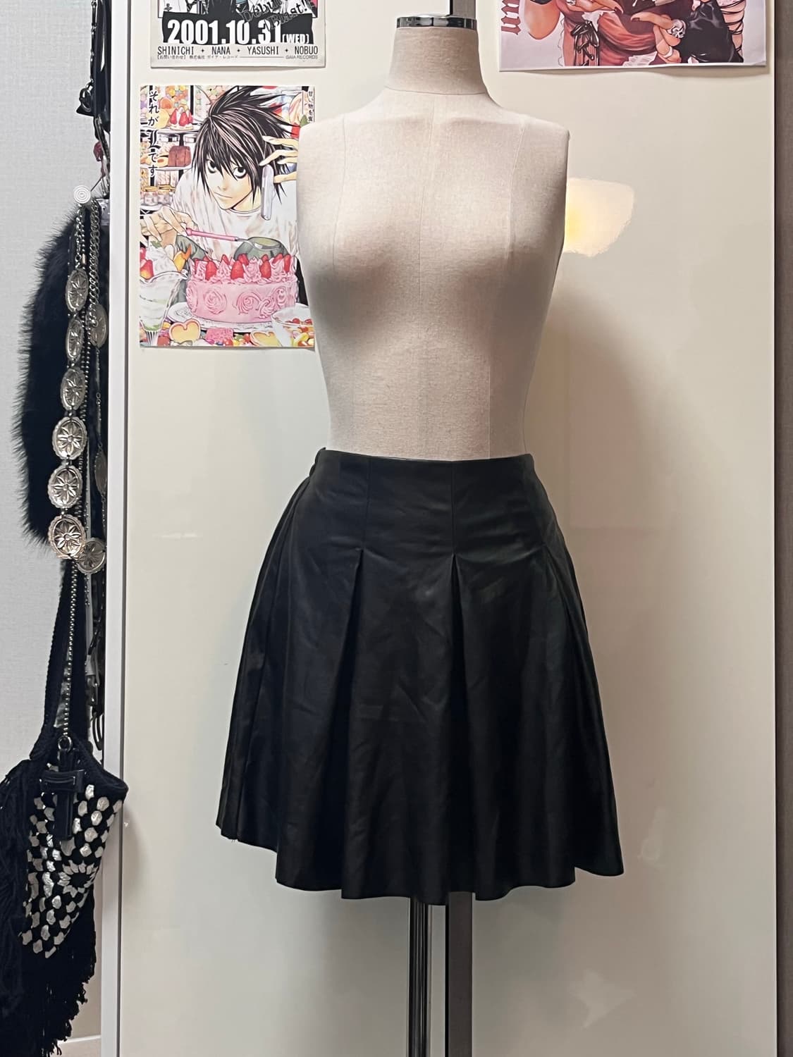 페이크 레더 치마 상품이미지1