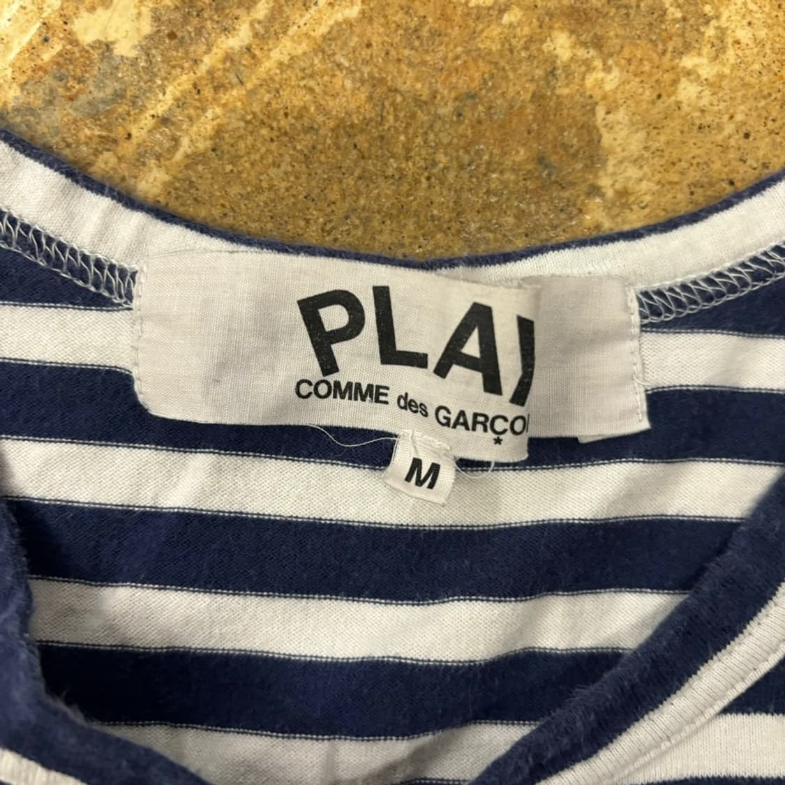 꼼데가르송 네이비 블루 스트라이프 단가라 롱슬리브 상품이미지5