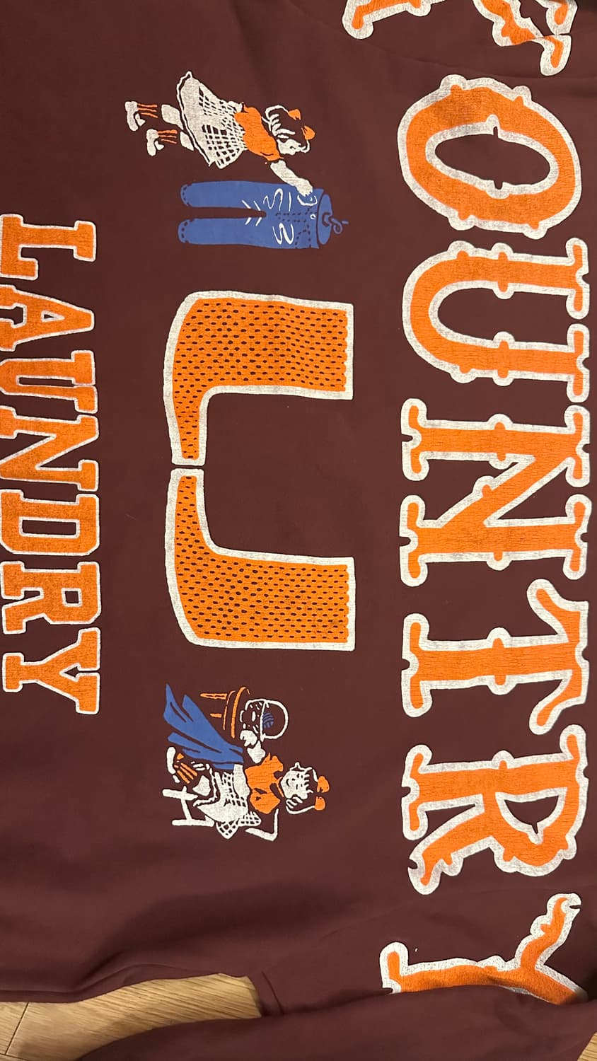 캐피탈 맨투맨 플리스 빅 스웨트셔츠 버건디 와인 오버사이즈 상품이미지2