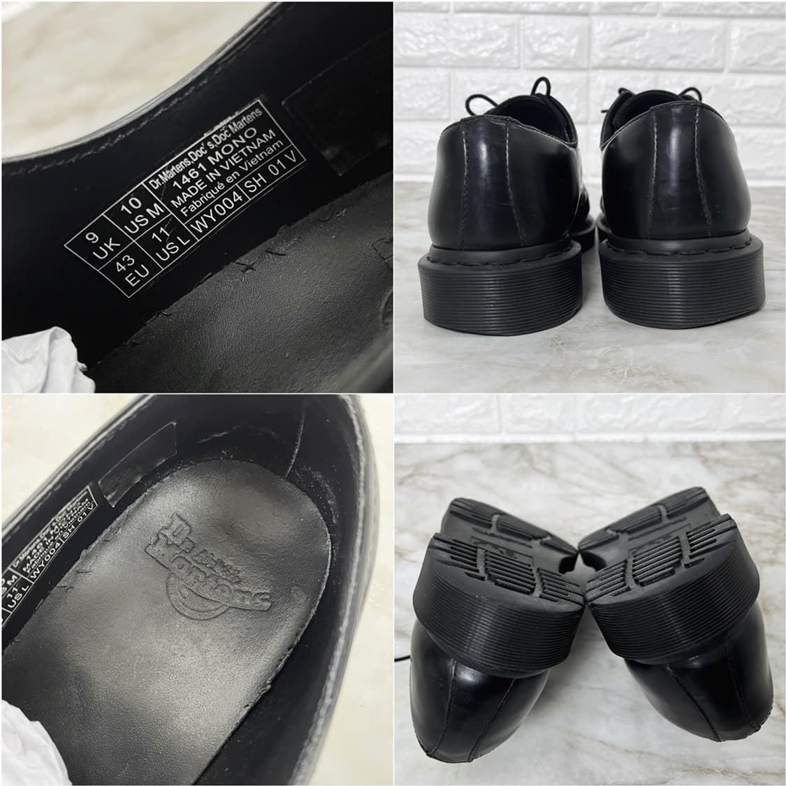 닥터마틴 1461 모노 블랙 가죽 남자 구두 UK9 280 상품이미지7