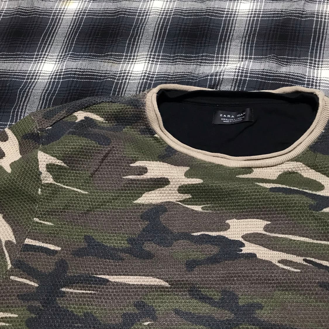자라 10s 아카이브 와플 카모패턴 레이어드 티셔츠 상품이미지2