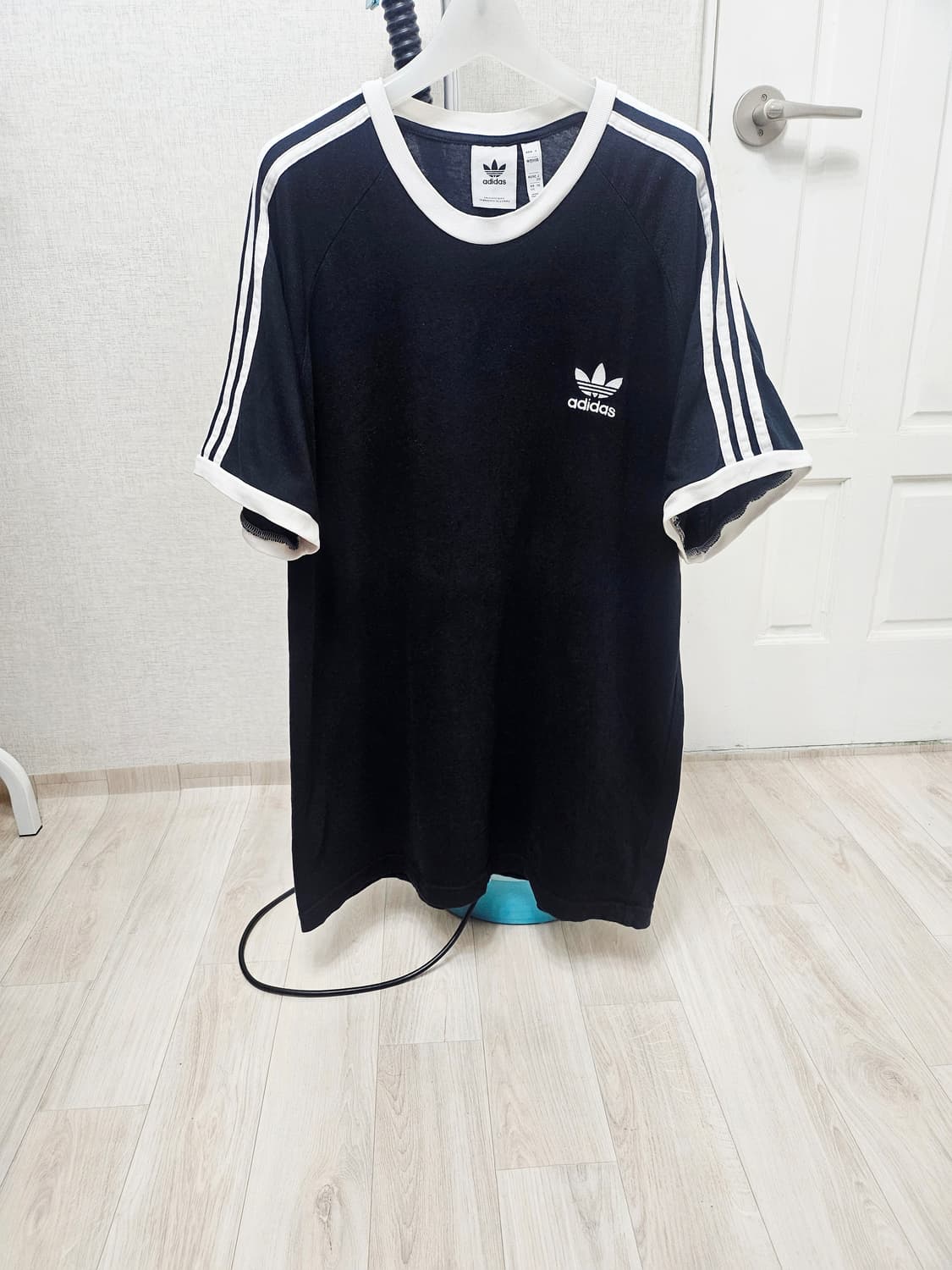 (105~120)4XL☆초대장급☆ 아디다스 파이어버드 [검흰] 링거반팔티 상품이미지1