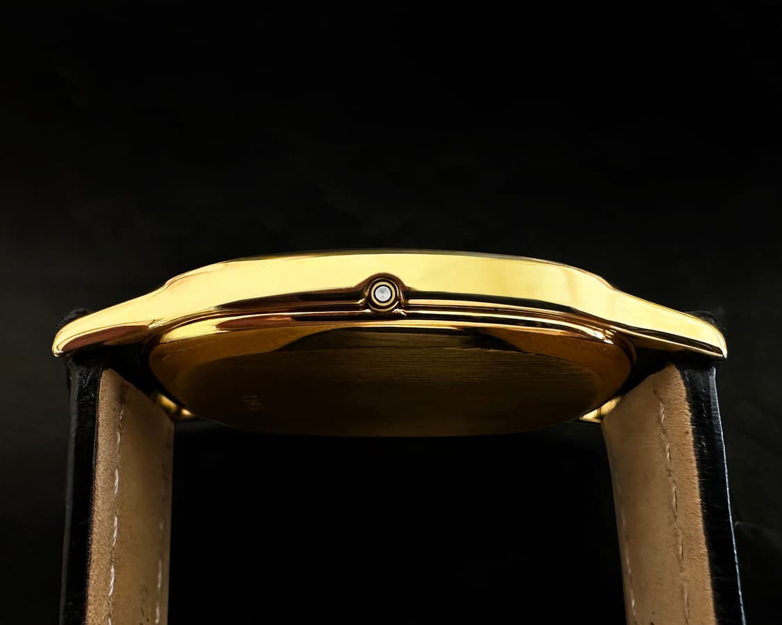 오메가 드빌 엘립스 쿼츠 블랙판 18K골드 도금 시계 상품이미지4