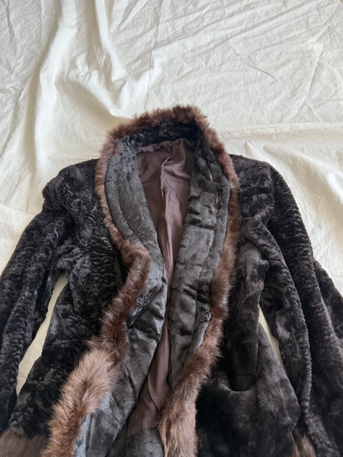 딥브라운 래빗퍼 트리밍 퍼 자켓 상품이미지5