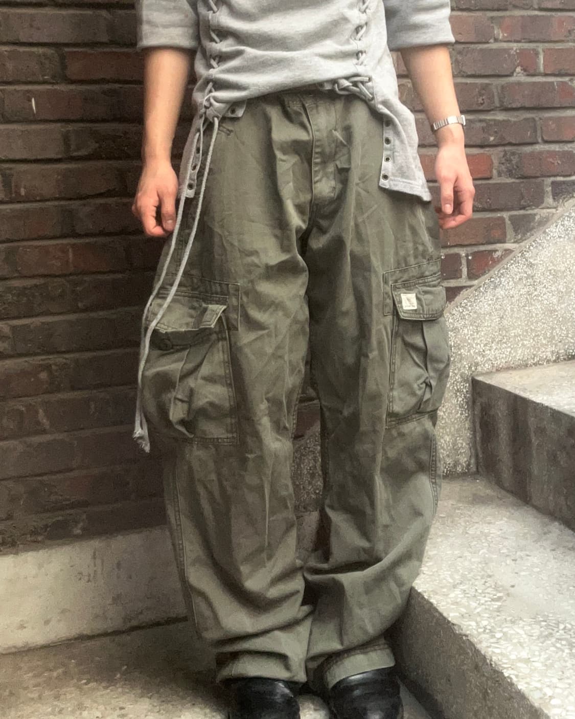 2000s levi's VTG 와이드 카키 카고팬츠 상품이미지1