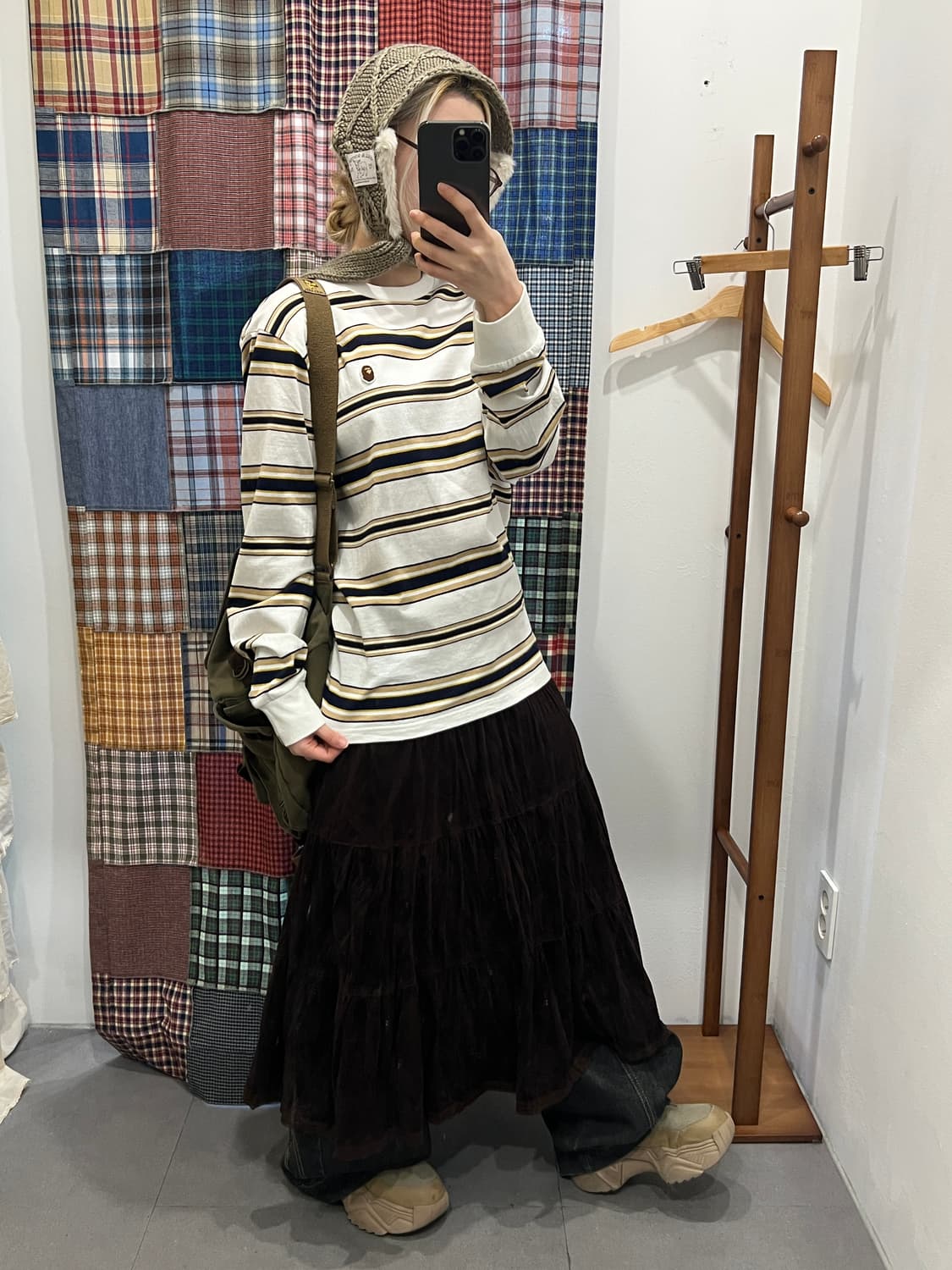 베이프 화이트 스트라이프 롱 슬리브 상품이미지2