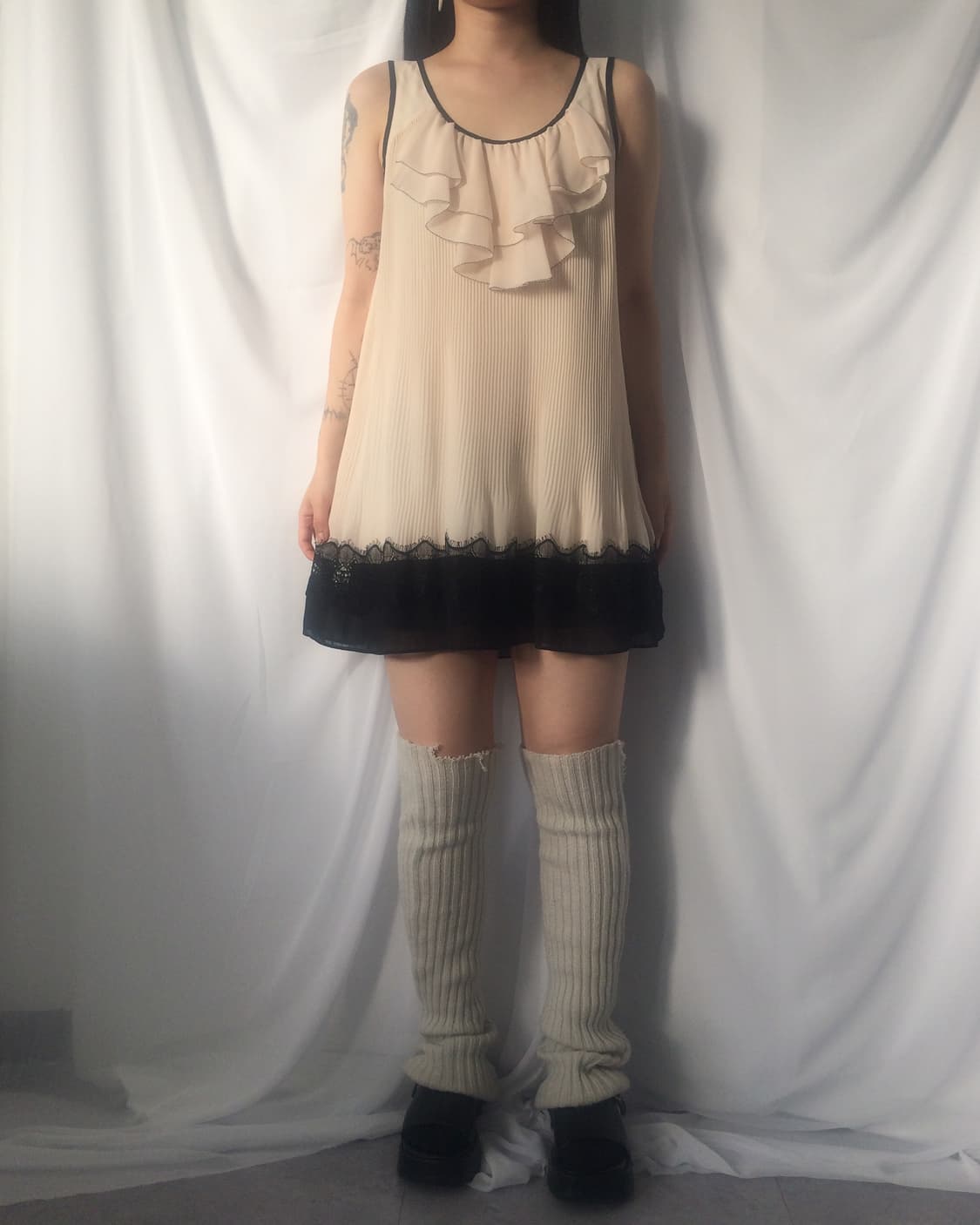 Ruffle point pleats sleeveless onepiece 상품이미지7