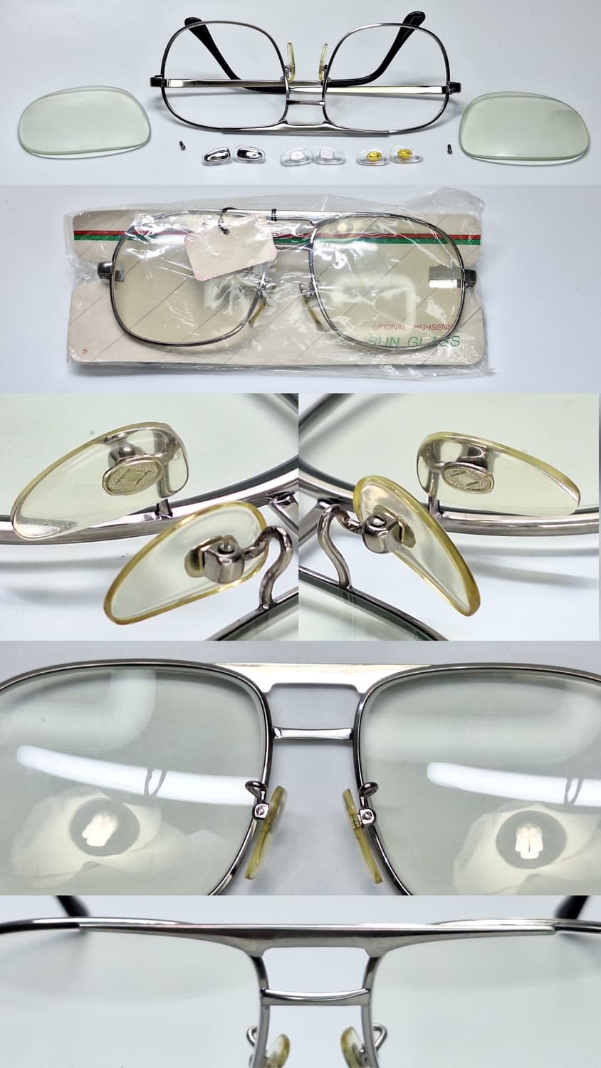 80s 일본제 빈티지 데드스톡 미사용/실버 투브릿지 안경테 140mm 상품이미지7