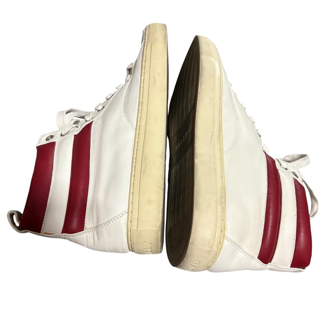 bally 발리 화이트 레더 하이탑 스니커즈 11 280-290 부츠 상품이미지6