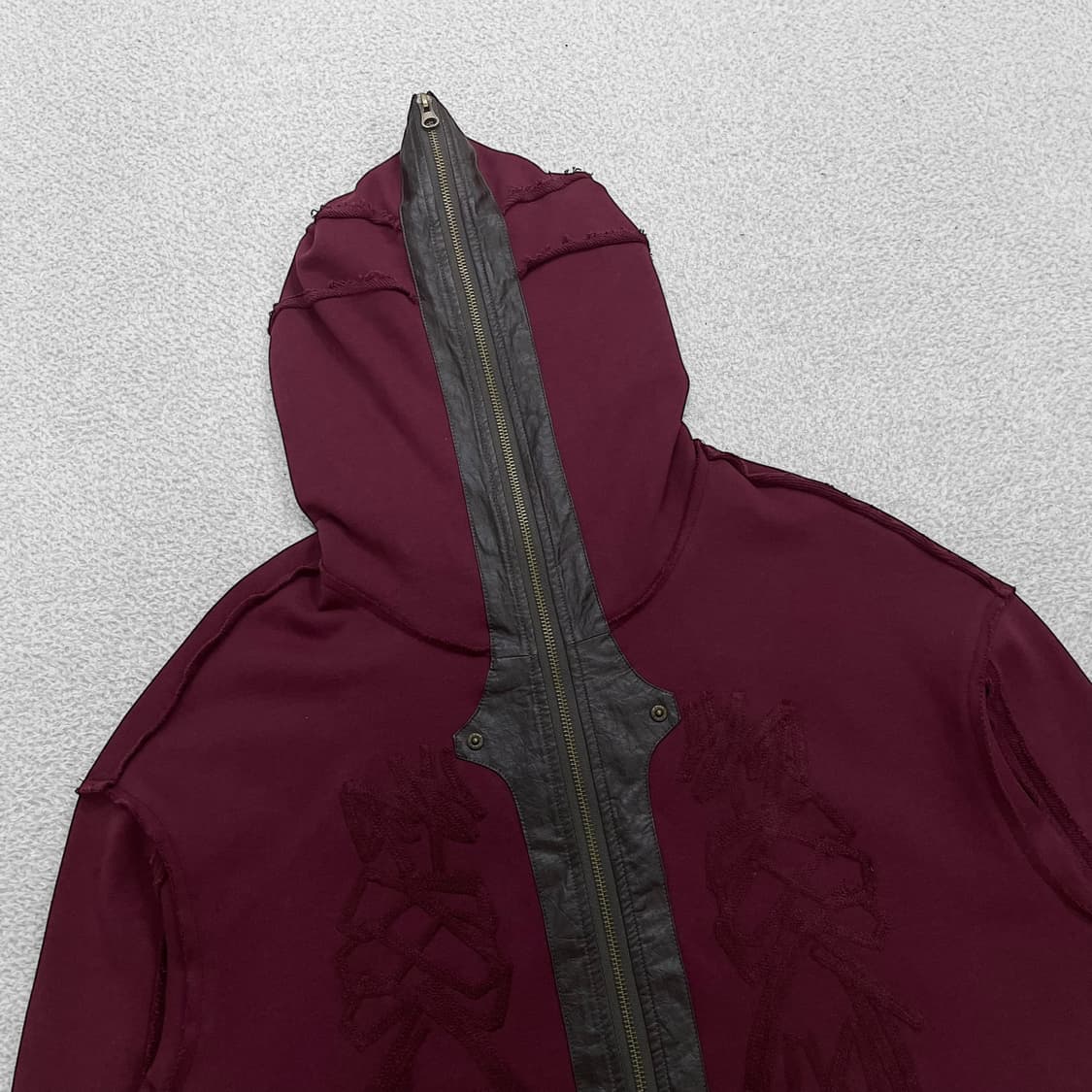 Phys 재패니즈 빈티지 펑크 풀 후드집업 버건디 상품이미지4
