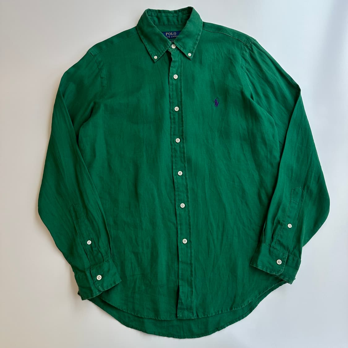 폴로 랄프로렌 현형QR 딥그린 린넨 셔츠 상품이미지3
